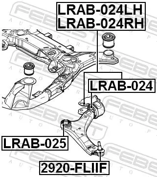 Handler.Part Control arm-/trailing arm bush FEBEST LRAB024 2