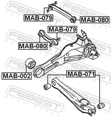 Handler.Part Control arm-/trailing arm bush FEBEST MAB071 2