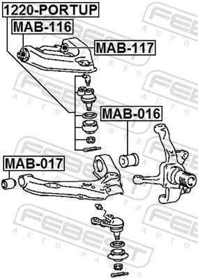 Handler.Part Control arm-/trailing arm bush FEBEST MAB117 2