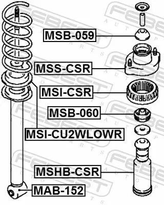 Handler.Part Bush, shock absorber FEBEST MAB152 2