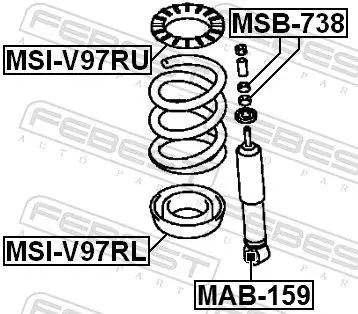 Handler.Part Bush, shock absorber FEBEST MAB159 2