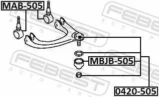 Handler.Part Control arm-/trailing arm bush FEBEST MAB505 2