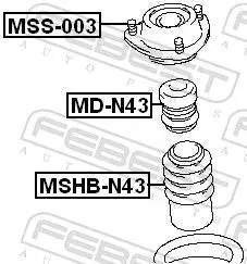 Handler.Part Shock absorber FEBEST MDN43 2