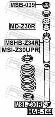 Handler.Part Shock absorber FEBEST MDZ30R 2