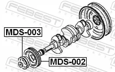 Handler.Part Belt pulley, crankshaft FEBEST MDS002 2