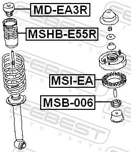 Handler.Part Spacer bush, shock absorber FEBEST MSB006 2