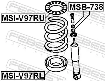 Handler.Part Spacer bush, shock absorber FEBEST MSB738 2