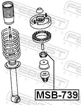 Handler.Part Spacer bush, shock absorber FEBEST MSB739 2