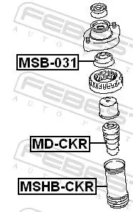 Handler.Part Protective cap/bellow, shock absorber FEBEST MSHBCKR 2