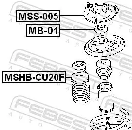 Handler.Part Protective cap/bellow, shock absorber FEBEST MSHBCU20F 2