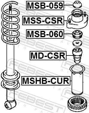 Handler.Part Protective cap/bellow, shock absorber FEBEST MSHBCUR 2