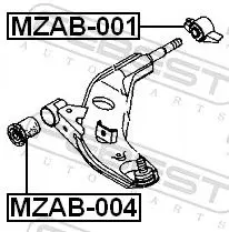 Handler.Part Control arm-/trailing arm bush FEBEST MZAB001 2