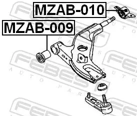 Handler.Part Control arm-/trailing arm bush FEBEST MZAB009 2