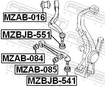 Handler.Part Control arm-/trailing arm bush FEBEST MZAB016 2