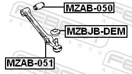 Handler.Part Control arm-/trailing arm bush FEBEST MZAB050 2