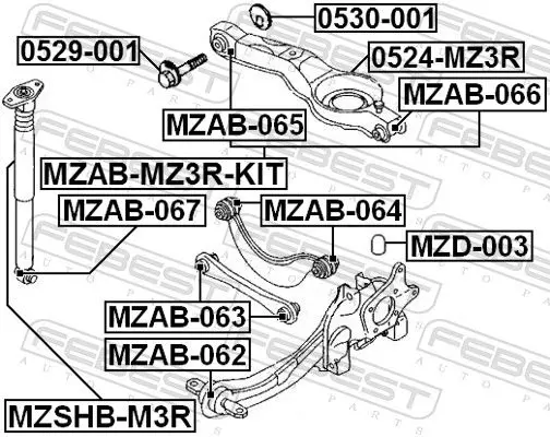 Handler.Part Bush, shock absorber FEBEST MZAB067 2