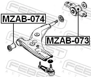 Handler.Part Control arm-/trailing arm bush FEBEST MZAB073 2