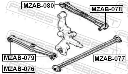 Handler.Part Control arm-/trailing arm bush FEBEST MZAB080 2