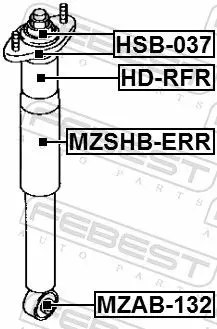 Handler.Part Bush, shock absorber FEBEST MZAB132 2