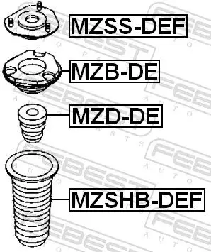 Handler.Part Anti-friction bearing, suspension strut support mounting FEBEST MZBDE 2