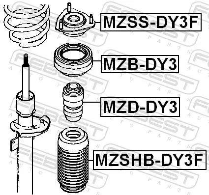 Handler.Part Anti-friction bearing, suspension strut support mounting FEBEST MZBDY3 2