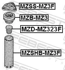 Handler.Part Shock absorber FEBEST MZDMZ323F 2