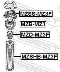 Handler.Part Shock absorber FEBEST MZDMZ3F 2