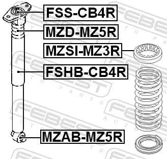 Handler.Part Shock absorber FEBEST MZDMZ5R 2