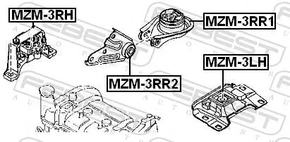 Handler.Part Engine mounting FEBEST MZM3LH 2