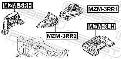 Handler.Part Engine mounting FEBEST MZM5RH 2