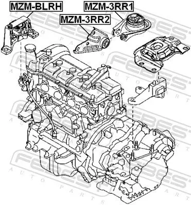 Handler.Part Engine mounting FEBEST MZMBLRH 2