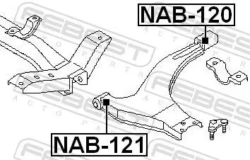 Handler.Part Control arm-/trailing arm bush FEBEST NAB120 2