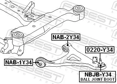 Handler.Part Control arm-/trailing arm bush FEBEST NAB1Y34 2