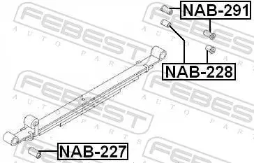 Handler.Part Bush, leaf spring FEBEST NAB227 2