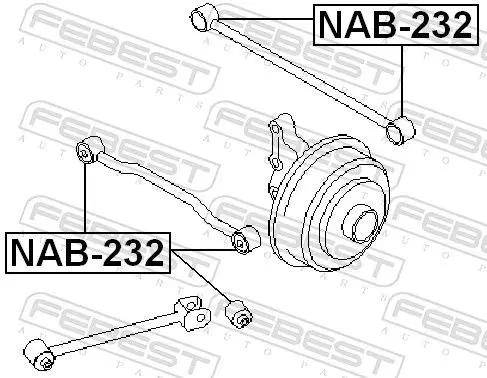 Handler.Part Control arm-/trailing arm bush FEBEST NAB232 2