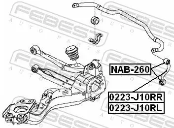 Handler.Part Control arm-/trailing arm bush FEBEST NAB260 2