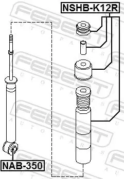 Handler.Part Bush, shock absorber FEBEST NAB350 2