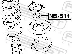 Handler.Part Anti-friction bearing, suspension strut support mounting FEBEST NBB14 2