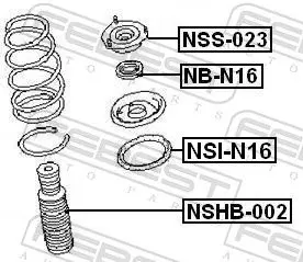 Handler.Part Anti-friction bearing, suspension strut support mounting FEBEST NBN16 2