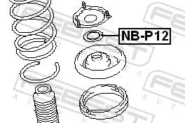 Handler.Part Anti-friction bearing, suspension strut support mounting FEBEST NBP12 2