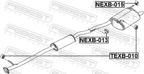 Handler.Part Holder, exhaust pipe FEBEST NEXB013 2