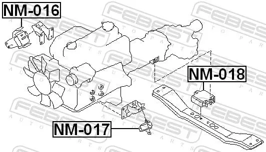 Handler.Part Engine mounting FEBEST NM016 2