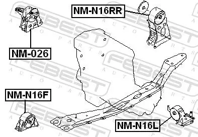 Handler.Part Engine mounting FEBEST NM026 2