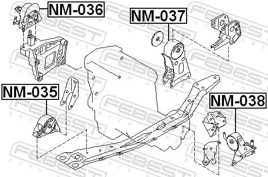 Handler.Part Engine mounting FEBEST NM035 2