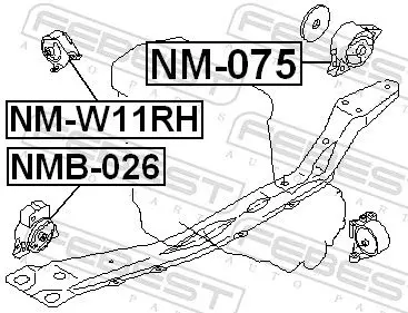 Handler.Part Engine mounting FEBEST NM075 2