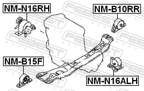 Handler.Part Engine mounting FEBEST NMB10RR 2