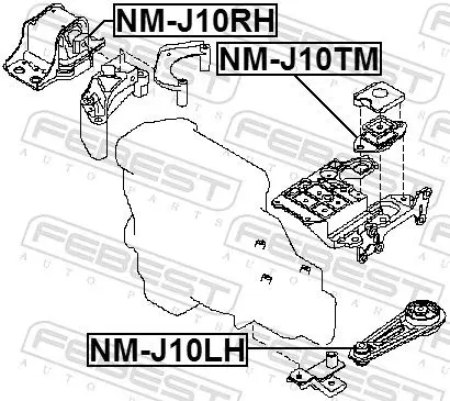 Handler.Part Mounting, manual transmission FEBEST NMJ10TM 2