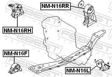 Handler.Part Engine mounting FEBEST NMN16F 2