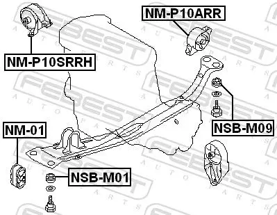 Handler.Part Engine mounting FEBEST NMP10ARR 2