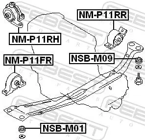 Handler.Part Engine mounting FEBEST NMP11FR 2